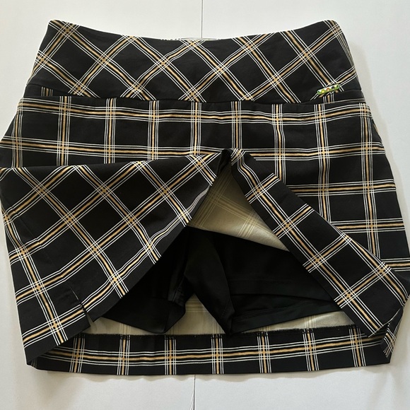 Swing Control Womens Plus Size 14 Skort Skirt Black Gold Stretch Golf Pickleball - Picture 4 of 9